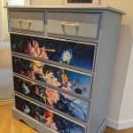 Pine chest of drawers with Dixie Belle Savannah mist paint and Enchanted garden decoupage